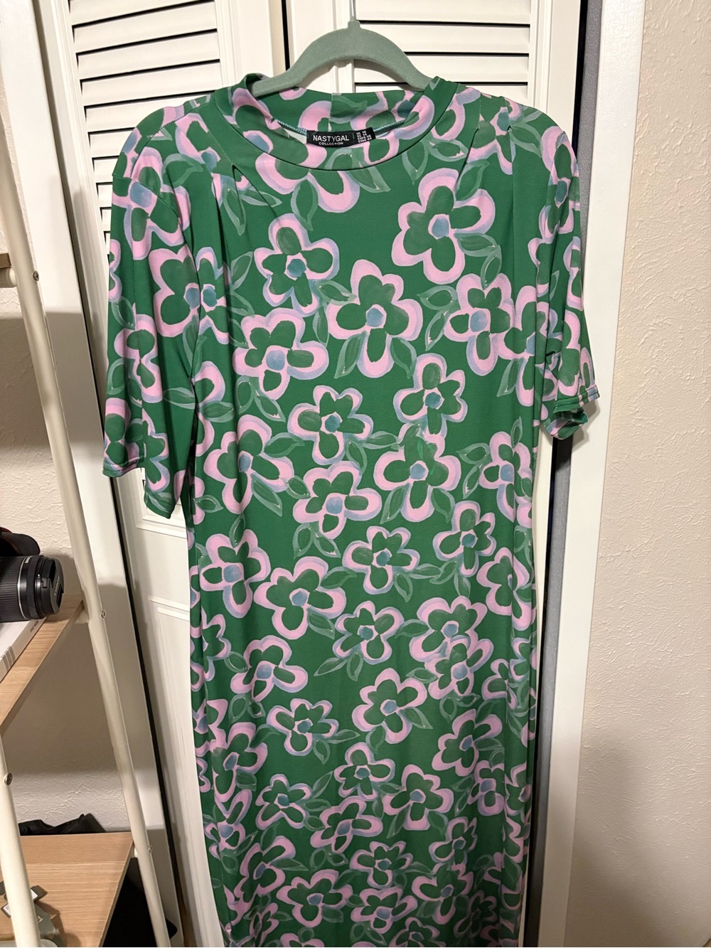 Nasty Gal Green Floral Maxi Dress
